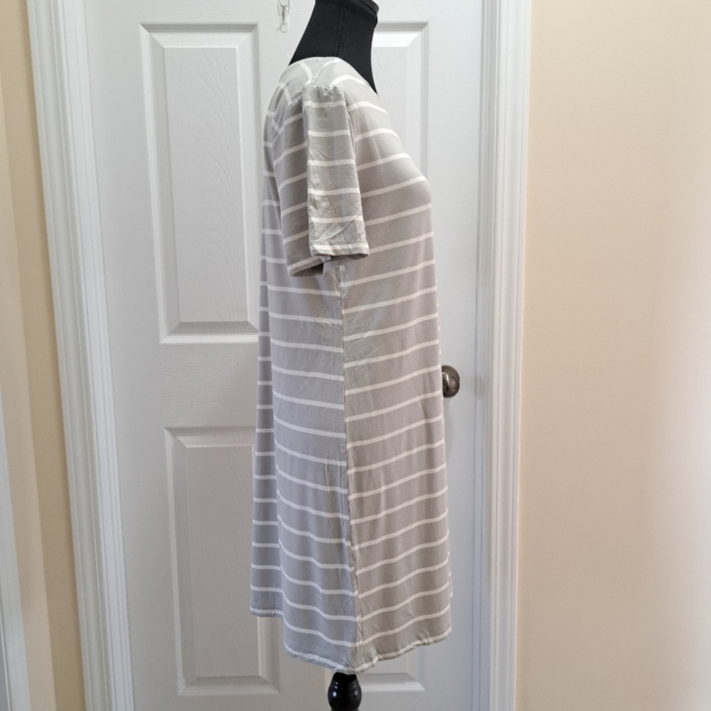 BCBGeneration TShirt Dresses 1 Solid Blue & 1 Grey/White Striped Women's medium - Picture 8 of 16